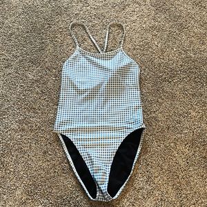 Jolyn Brandon onesie, checkered pattern